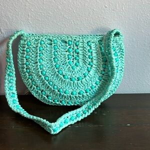 Turquoise Blue The Broadway Raffia Handbag Purse Made in Italy Never Used